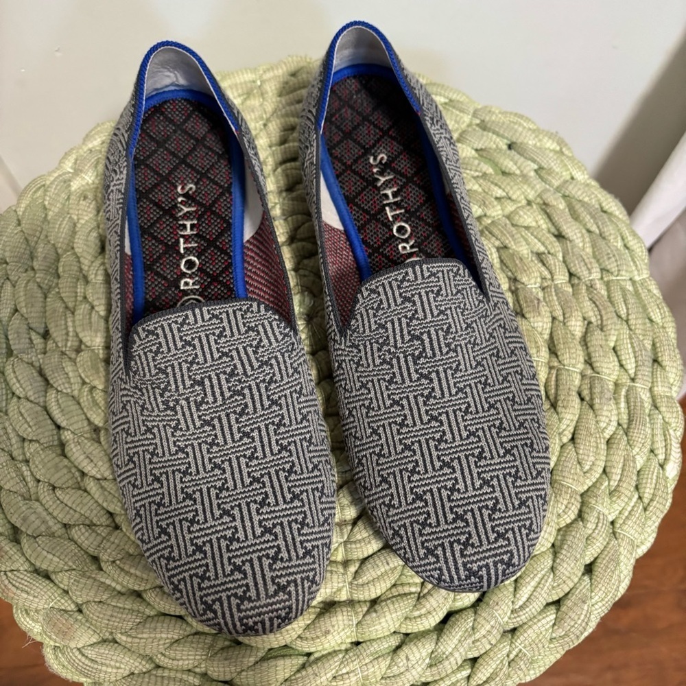Rothy's Charcoal Grid Slip On Comfort Loafer (RARE Discontinued)